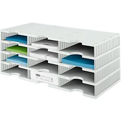 styro® sorteerstation styrodoc Standaard, C4, 4 etages/3 rijen/12 vakken, grijs/grijs