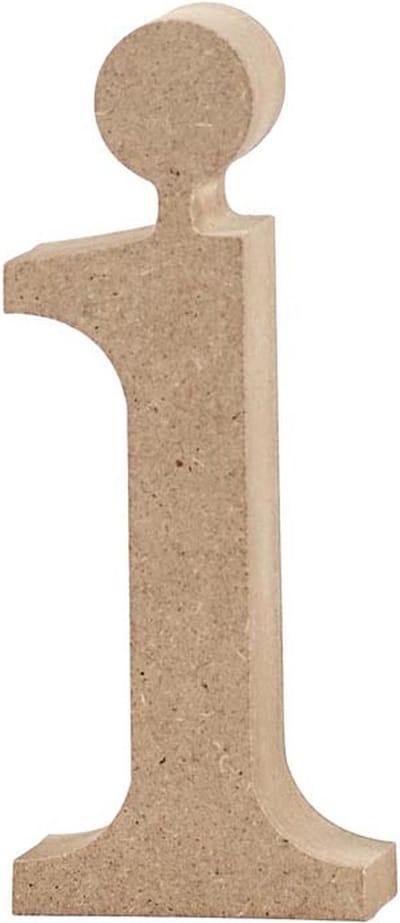 Letter, i, H: 10,5 cm, dikte 2 cm, 1 stuk
