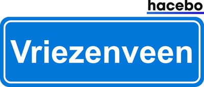 Hacebo - Plaatsnaam Sticker - 29x10 CM - Vriezenveen sticker - Verkeersborden sticker - grappige cadeaus - Vriezenveen