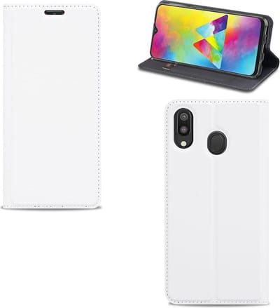 Samsung Galaxy M20 Hoesje Wit met Pashouder