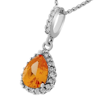 Orphelia ZH-7226/CI/1 - CHAIN WITH PENDANT AND COLORED DROP ZIRCONIUM - 925 silver - cubic zirkonia - 45 cm