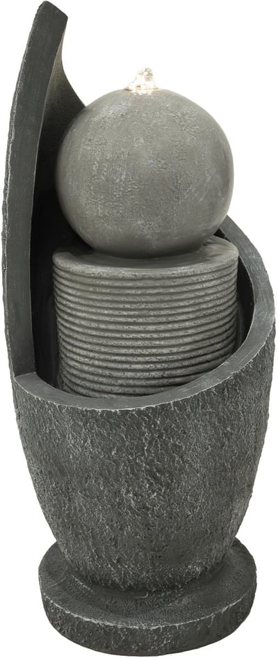 Zen cascade elektrisch waterornament - grijs - 74,5 cm - 7 m kabel