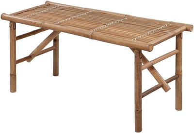 Opvouwbare Tuinbank - Zitbank Bamboe - Buiten Zitten - Inclusief Kussen - 118 cm - Rood