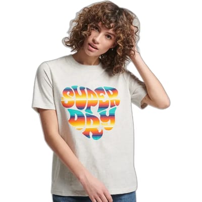 Superdry Vintage Scripted Infill T-shirt Met Korte Mouwen Grijs 2XS Vrouw