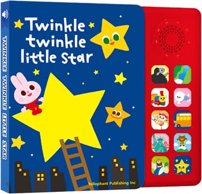 Interactief Muziekboek - Taalboek Kinderen - Engels Leren - Vrolijke Zangmelodieën - 23 x 21 x 3 cm - Geel