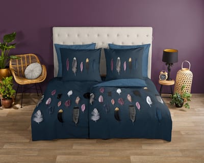Good Morning dekbedovertrek veren - 2 persoons 200x200/220 cm - Blauw - 100% Katoen renforc�