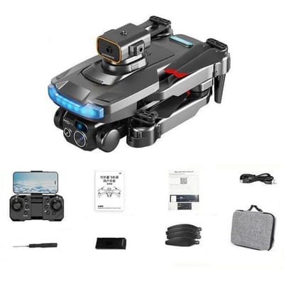 Nouveau P15 UAV avion de photographie aérienne ESC HD double caméra WiFi FPV évitement d'obstacles positionnement GPS Anti-collision quadrirotor avion jouet cadeau Brushless 1 battery noir