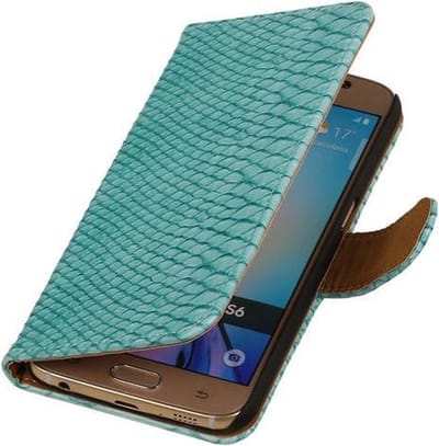 Samsung Galaxy J2 - Slang Turquoise Bookstyle Wallet Hoesje