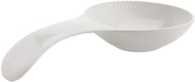 Lepelbakje van porselein, wit, 23 x 11,5 x 3,5 cm