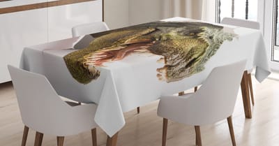 ABAKUHAUS Tafelkleed Dino – 140x200 cm – satijnmix, Wasbaar, Binnen/Buiten