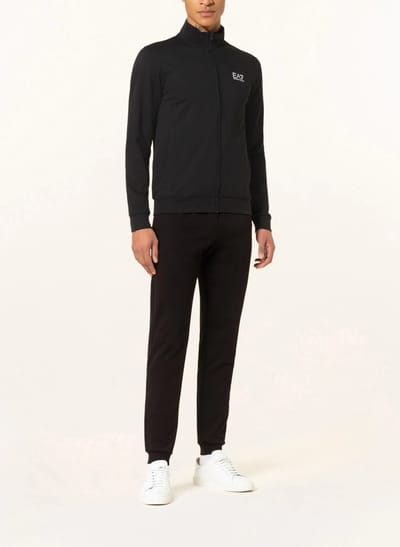 Emporio Armani - EA7 | Sweatvest | Zwart | Logo | Opstaande Kraag | Maat L