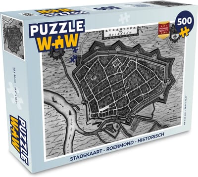 Puzzel Stadskaart - Roermond - Historisch - Legpuzzel - Puzzel 500 stukjes - Plattegrond