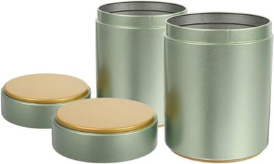 Set van 2 Theeblikken voor het Opslaan van Losse Thee, Luchtdichte Theecontainers met Deksel, Ideaal voor Theebladeren en Theepotten