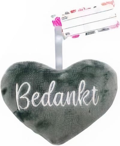 Verhaak Hart Bedankt 12 Cm Pluche Grijs