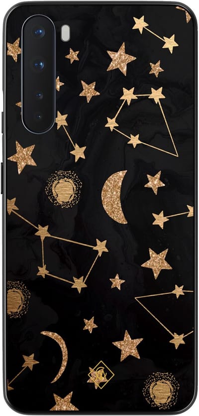 Casimoda® hoesje - Geschikt voor OnePlus Nord - Counting The Stars - TPU - Backcover - Goudkleurig - Sterren