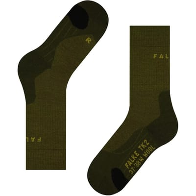 FALKE TK2 Wool anti-blaar dik wol functioneel materiaal wandelsokken heren groen - maat 44-45