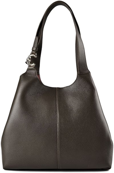 COCCINELLE Leren schoudertas C-Easy Shopper Fango donkergroen