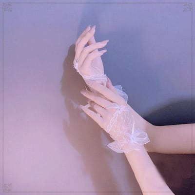Zomer Zonwerende Handschoen Zoet Gaas Lolita Kant Handschoenen Lente Dunne Transparante Handschoenen Bruiloft Handschoen Lolita Accessoires One size gray