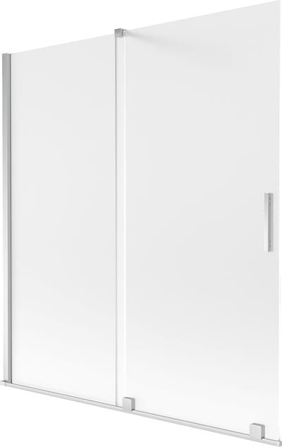 Mexen Velar badwand scherm 2-delig schuifbaar 150 x 150 cm, ijs, chroom - 896-150-000-31-01