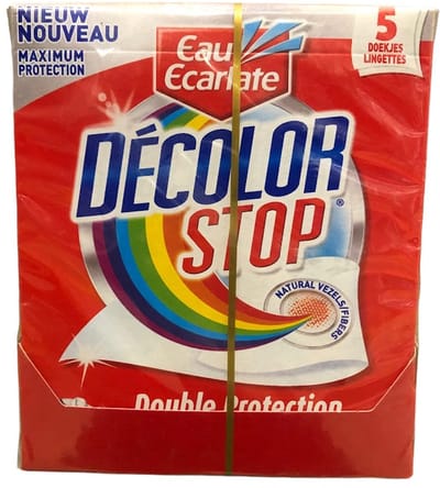 Decolor Stop - Colour Protectors - Prevents Discoloration Accidents - Preserves the Brightness of Colours - All Textile Programs and Temperatures - Fewer Cycles - More Savings - 6X5 Wipes