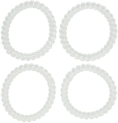 Haarsoires Haarelastieken Invisibobble - Smal - Telefoondraad - Transparant - Set van 4 - Spiraal Haar Elastieken - Haarvriendelijk