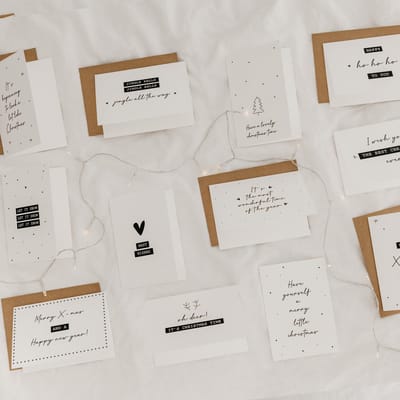 12x hippe kerstkaarten (A6 formaat) - kerst kaarten om te versturen - kaartenset - kaartjes blanco - kaartjes met tekst - luxe kerstkaarten - feestdagenkaarten - kerstkaart - wenskaarten