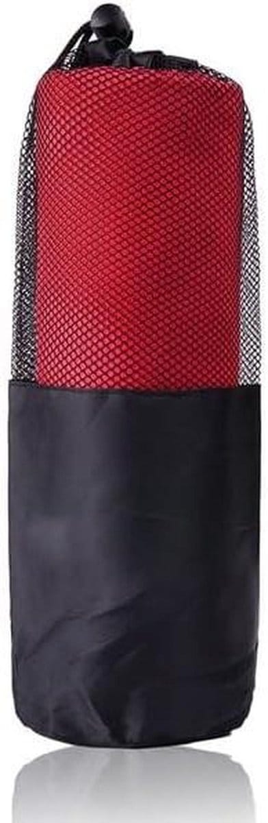 Strandhanddoek Microvezel - Sporthanddoek Sneldrogend - Strand en Zwembad - Zandvrij en Dubbelzijdig - 40x80cm - Rood