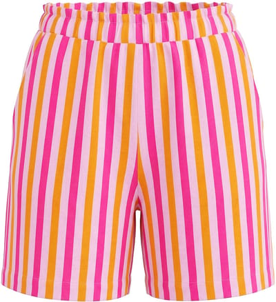 Studio Untold - Dames - Shorts wijde pijpen neonstrepen elastische tailleband - Lichtroze - Maat 42