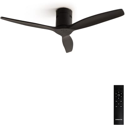 CREATE - Plafondventilator 40W silent 100% hout - S - Geen licht - Afstandsbediening - WIND CALM NATURAL WOOD