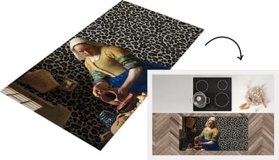 Keukenloper - Loper keuken - Melkmeisje - Panterprint - Vermeer - 120x60 cm - Keukenloper vinyl