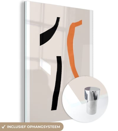 MuchoWow® Glasschilderij 120x160 cm - Schilderij acrylglas - Abstract - Pastel - Design - Foto op glas - Schilderijen