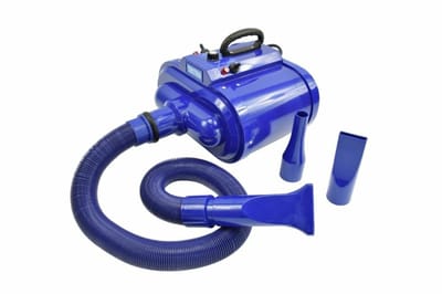 Waterblazer Tritra LTD Blauw - 3200 Watt - Hondenföhn Trimsalon - Voor de Grote Hond - Zeer Krachtig - Tot 65 Graden - Met 2 Traploos Regelbare Motoren - Met 2 hulpstukken