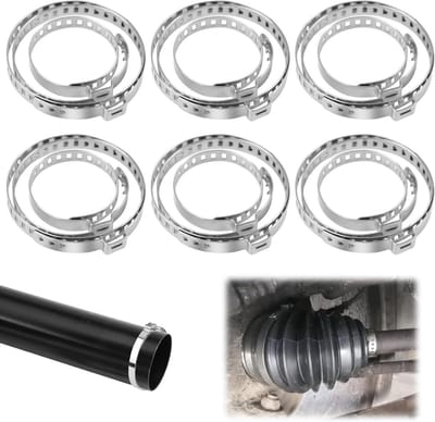 Verstelbare CV asmanchetten set van 12 stuks, roestvrijstalen slangklemmen voor homokinetische verbindingen, 25-120 mm diameter, duurzame en stevige bevestiging