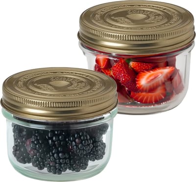 2x Weckpotten/inmaakpotten met schroefdeksel 350 ml - Inmaakpotten - Weckpotten - D 10,0 cm