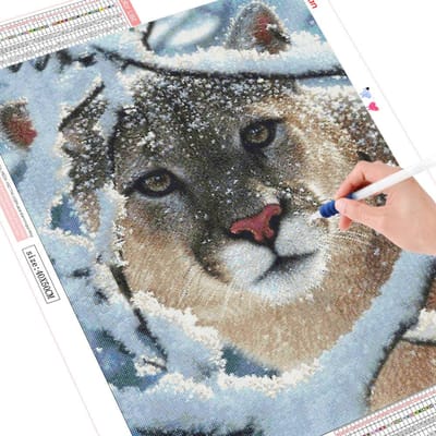5D Diamond Painting Volledige Ronde Asnow Leopard Diamond Art Borduurdier Aankomst Woondecoratie 20X30CM black