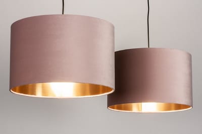 Lumidora Hanglamp 30927 - CHARLOTTE - 2 Lichts - E27 - Goud - Roze - Koper - Metaal