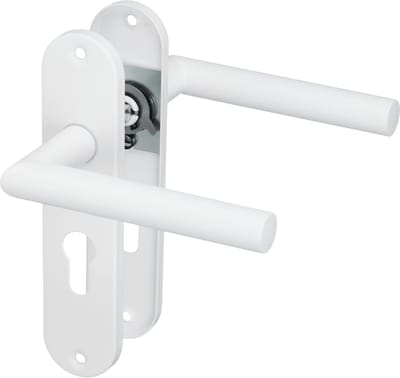 Calzio - Deurklink Wit Cilindergat - Kort Rond Schild