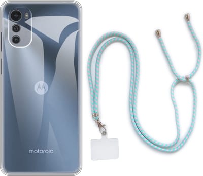 Casemania Hoesje Geschikt voor Motorola Moto E32 & E32S - Transparant & Koord Jade - Siliconen Back Cover