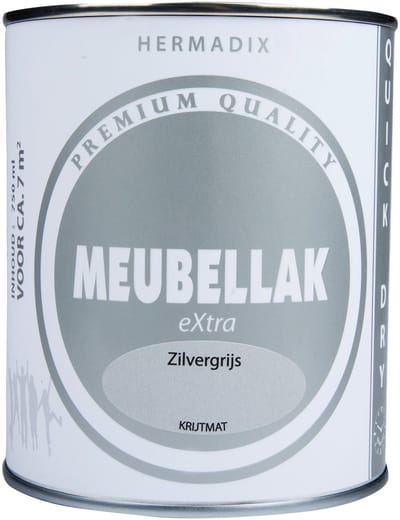 Hermadix Meubellak eXtra - Dekkend - Krijtmat Zilvergrijs
