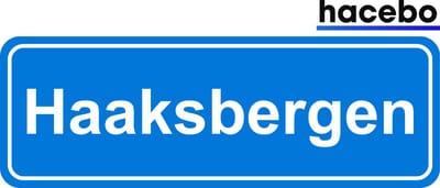 Hacebo - Plaatsnaam Sticker - 29x10 CM - Haaksbergen sticker - Verkeersborden sticker - grappige cadeaus - Haaksbergen