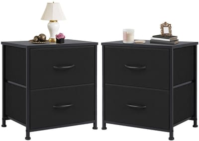 Geargalaxy Nachtkast - Kastmeubilair - Industriële kast - Kast met Lades - Kast - Ladekast - Kledingdisplay - Zwart - Set van 2
