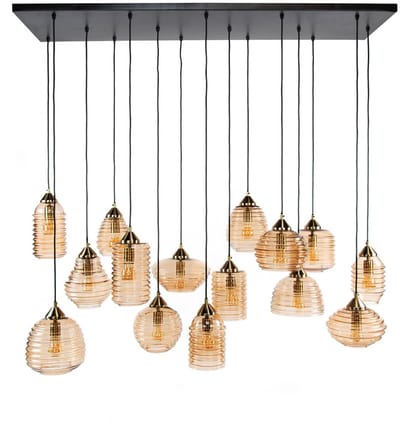 AnLi Style Hanglamp 5+5+5 rib glass
