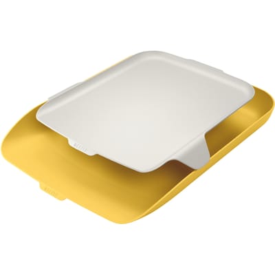 Leitz Cosy Brievenbak Met Organiser Voor Bureau  - Brievennbakjes Voor A4- En C4-Formaten  - Ideaal voor Thuiskantoor/Thuiswerken - Warm Geel