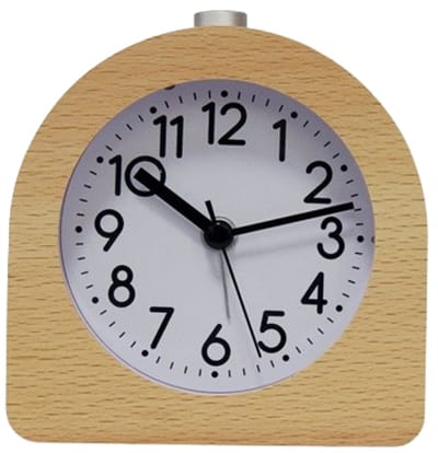Wekker Analoge Houten Wekker met Snooze Functie - Vintage Klok met Wijzerplaat Alarmlicht - Stille Vintage Houten Bureauklok Geen Tik - Lichtbruin Natuurlijk Hout