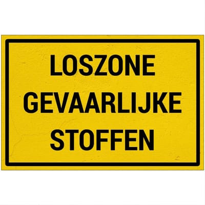 Loszone gevaarlijke stoffen bord | Sign Again materiaal | 18 x 12 cm