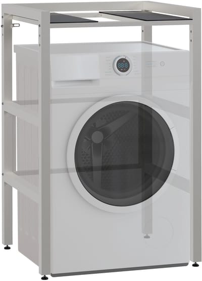 CLP Gannet Wasmachine ombouw - opbergrek - opbouwmeubel - opbergrek voor boven wasmachine - Wasmachinerek - wit