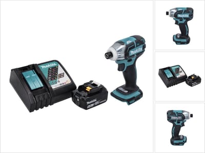 Makita DTS 141 RT1 accu-impulsschroevendraaier 18 V 40 Nm 1/4" borstelloos + 1x oplaadbare accu 5.0 Ah + lader