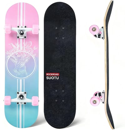 Suotu Skateboard - 80x20cm - ABEC-9 - 95A - Schokabsorptie - Jongens - Meisjes - Volwassenen Skateboards