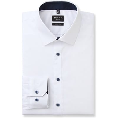 OLYMP No. Six Overhemd, Super Slim, Urban Kent, Wit