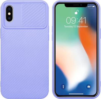 Cadorabo Hoesje geschikt voor Apple iPhone X / XS in Bonbon Paars - Beschermhoes van flexibel TPU-silicone Case Cover en met camerabescherming